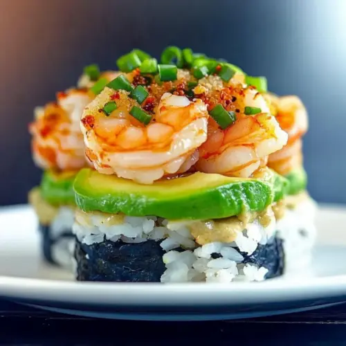 Spicy Shrimp Sushi Stacks