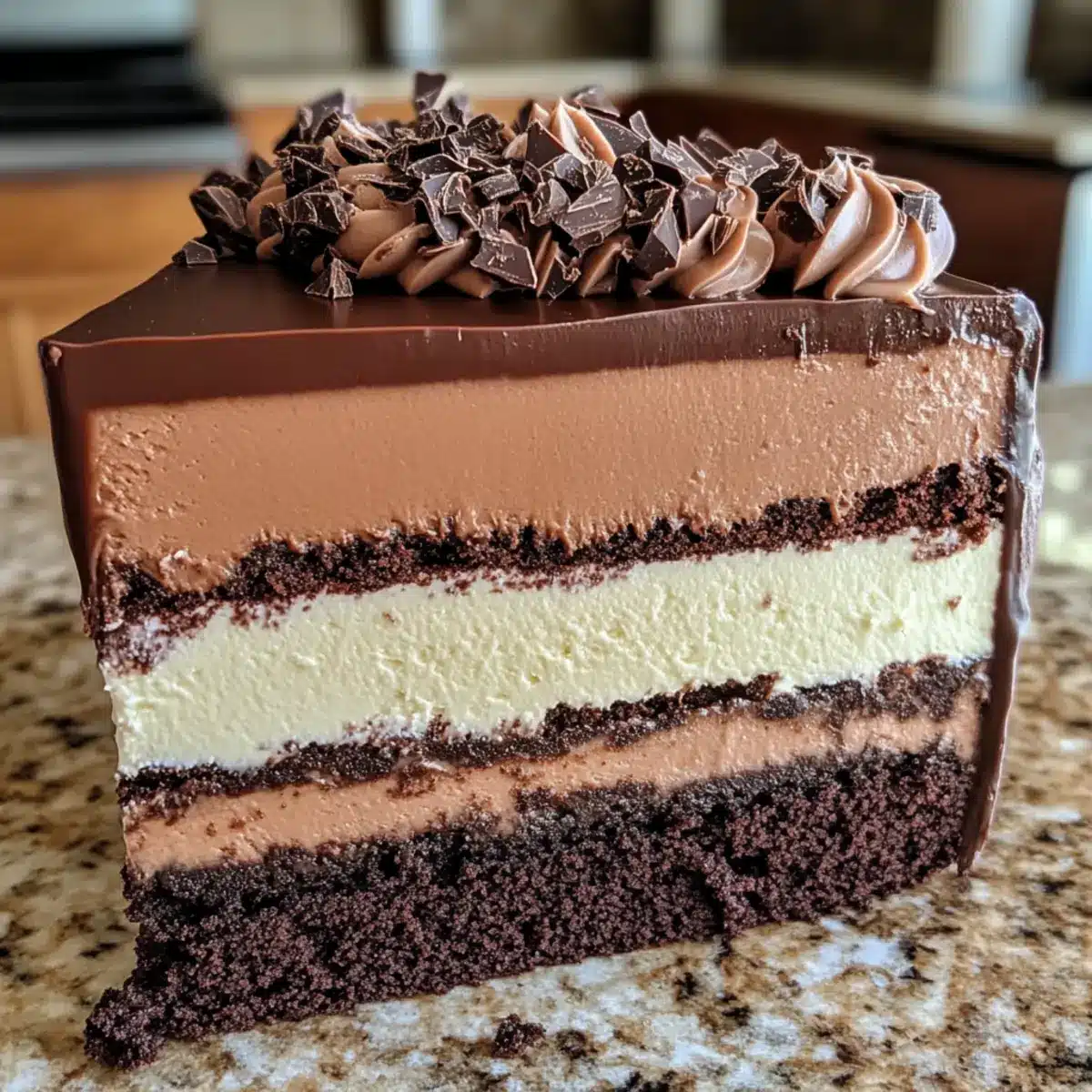 Triple Chocolate Mousse Cake