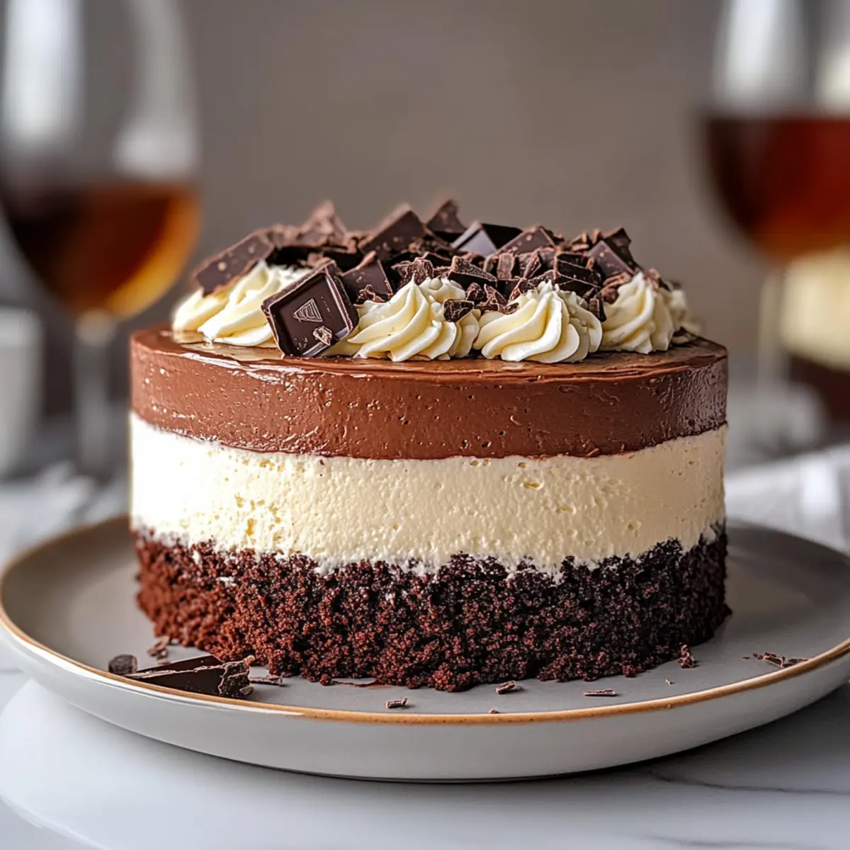 Triple Chocolate Mousse Cake