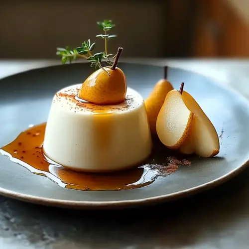 Cardamom Panna Cotta with Pears