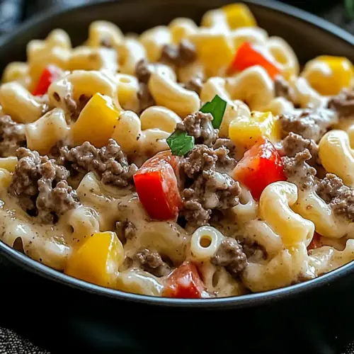Creamy Philly Cheesesteak Mac & Cheese