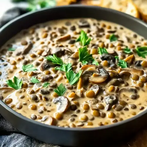 Lentil Mushroom Stroganoff