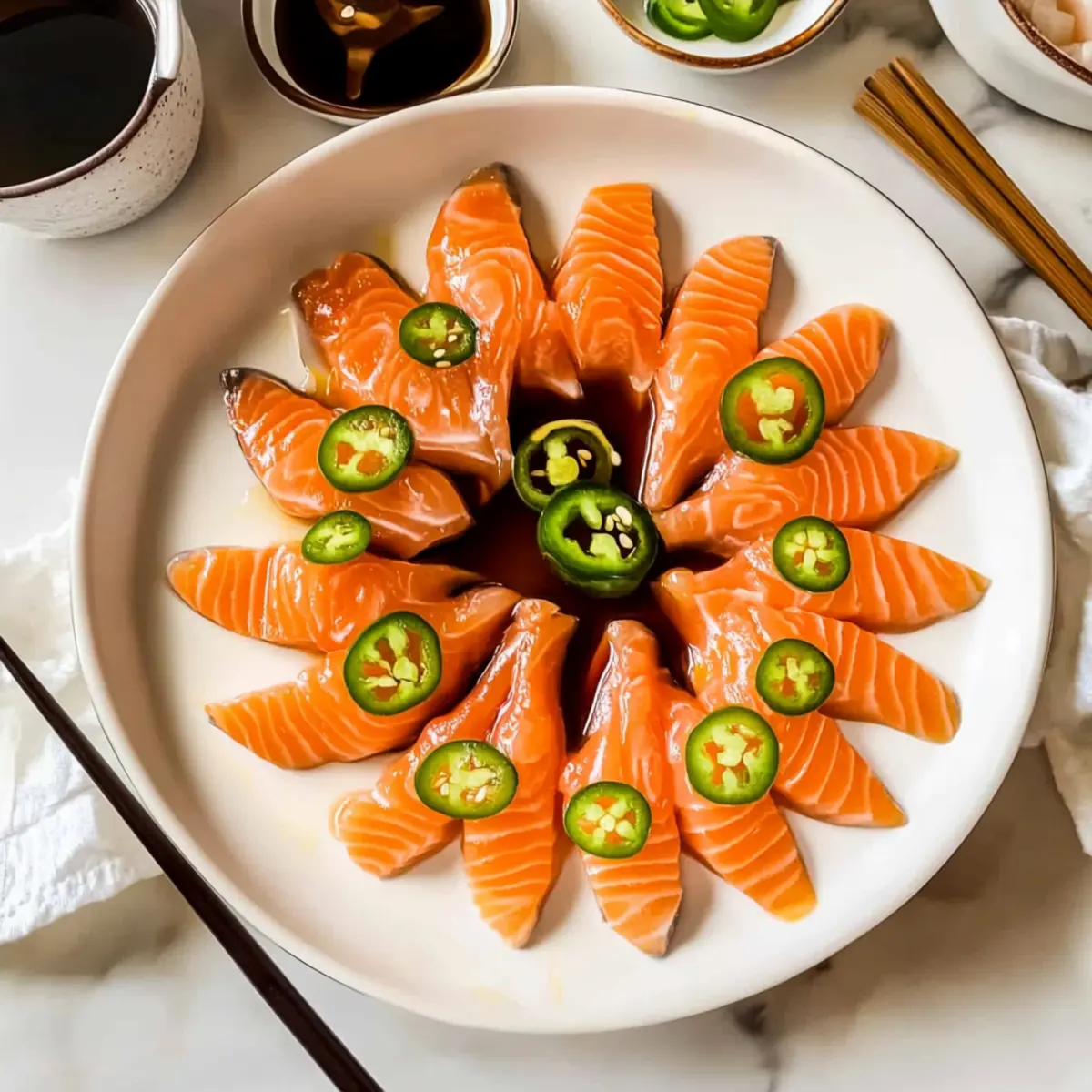 Spicy Salmon Sashimi with Ponzu Sauce