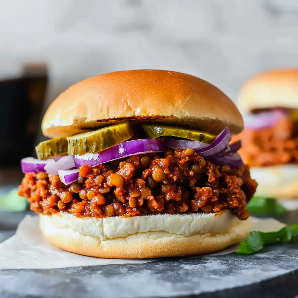 BBQ Lentil Sloppy Joes