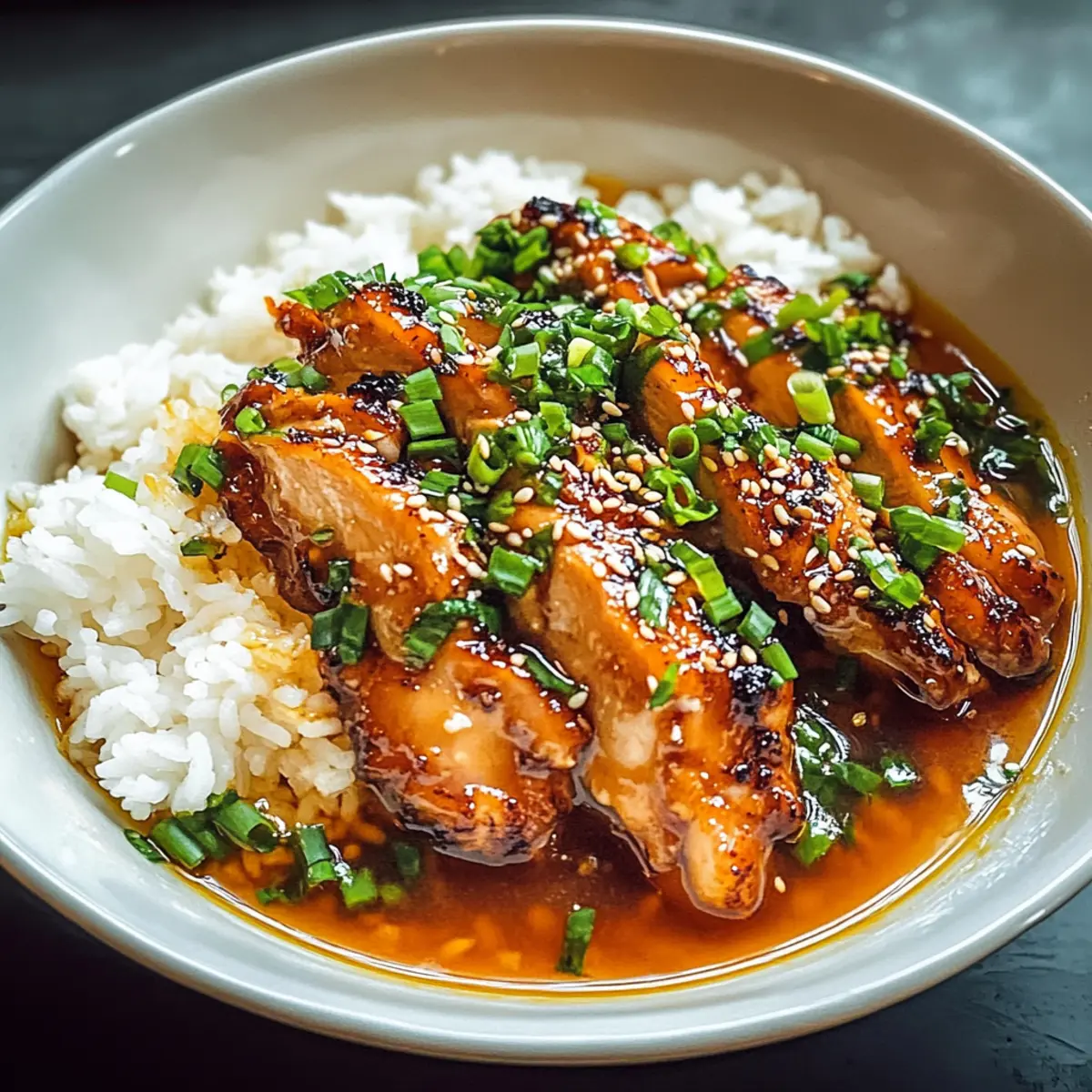 Caramelized Soy Chicken in Garlic Ginger Broth