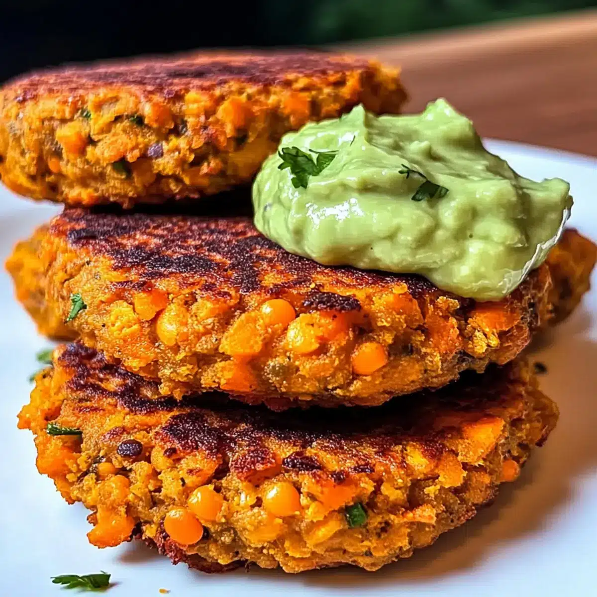 CRISPY SWEET POTATO & RED LENTIL PATTIES