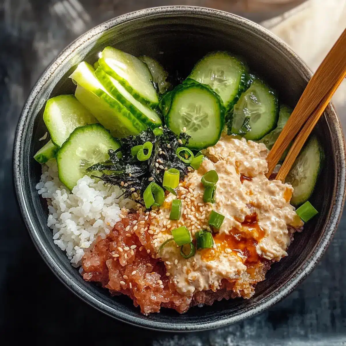 Spicy Tuna Sushi Bowl with Crispy Rice