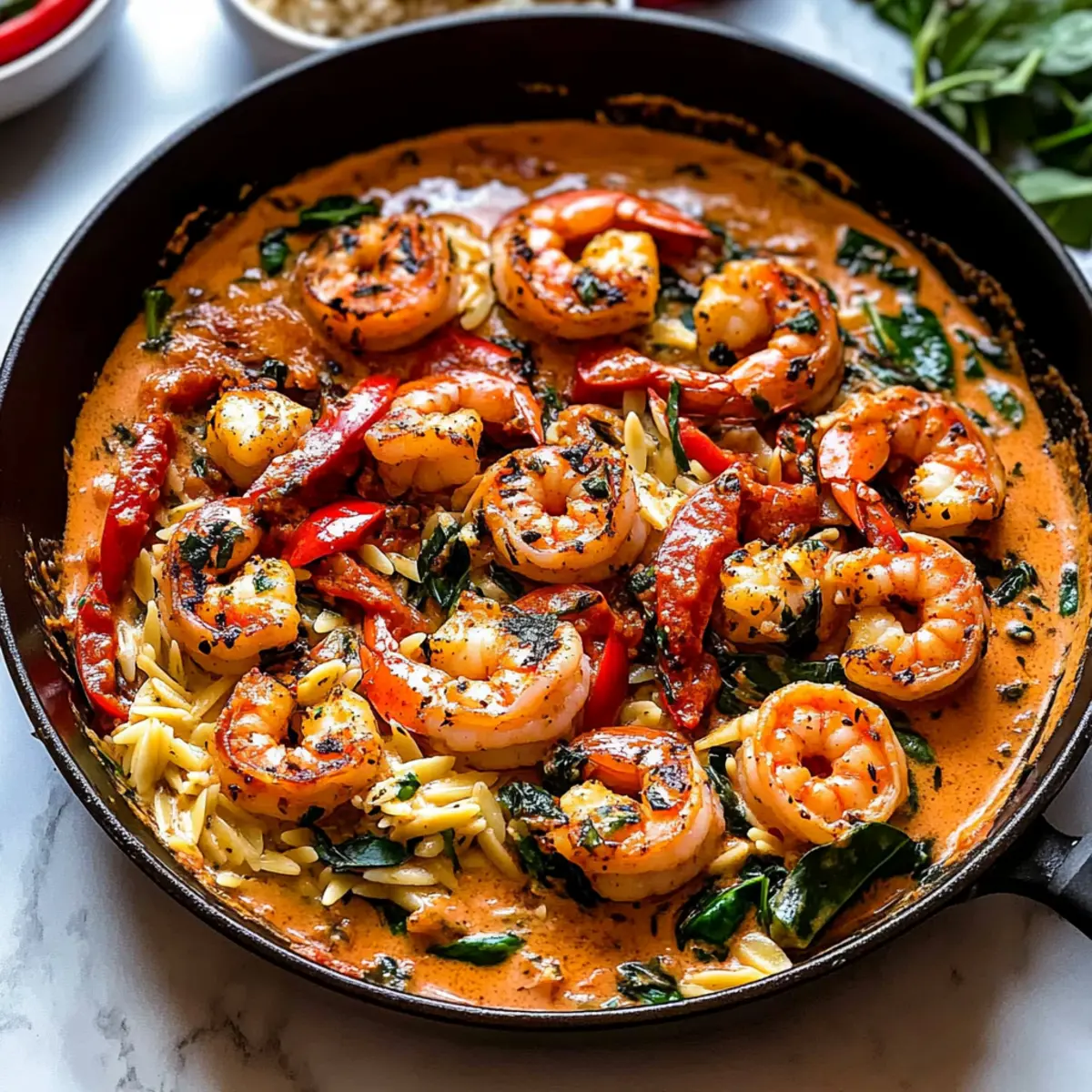Creamy Garlic-Paprika Shrimp Skillet