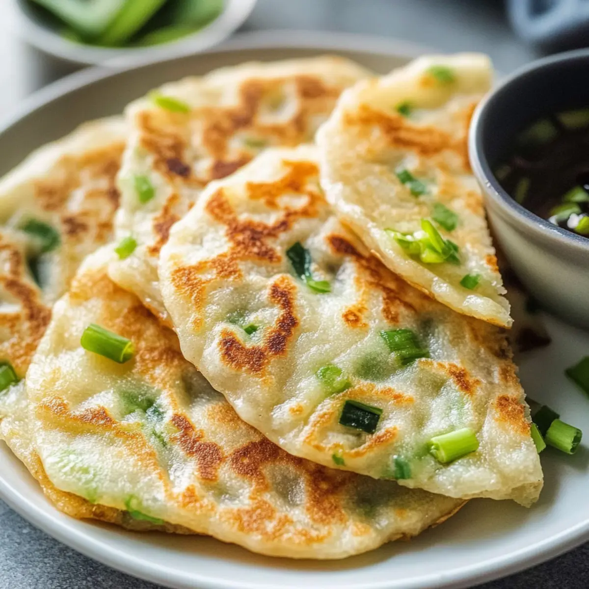 Scallion Pancakes with Dipping Sauce aka Cong You Bing