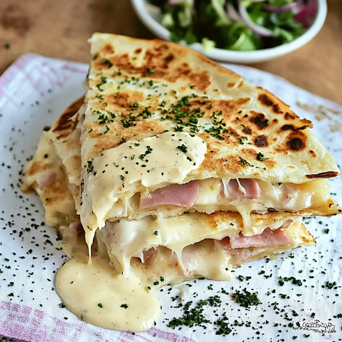 Chicken Cordon Bleu Quesadillas