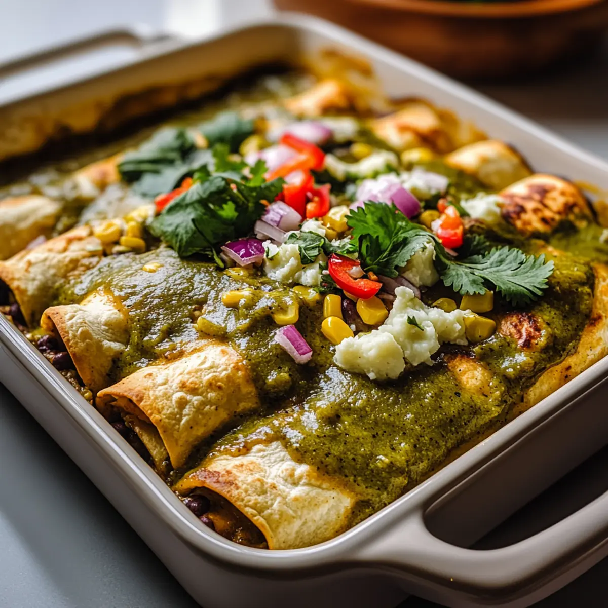 Potato Green Chili Enchiladas