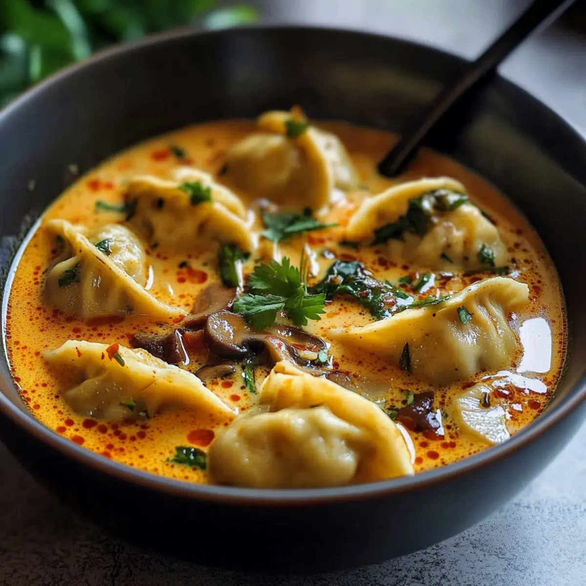Quick Coconut Curry Soup with Dumplings