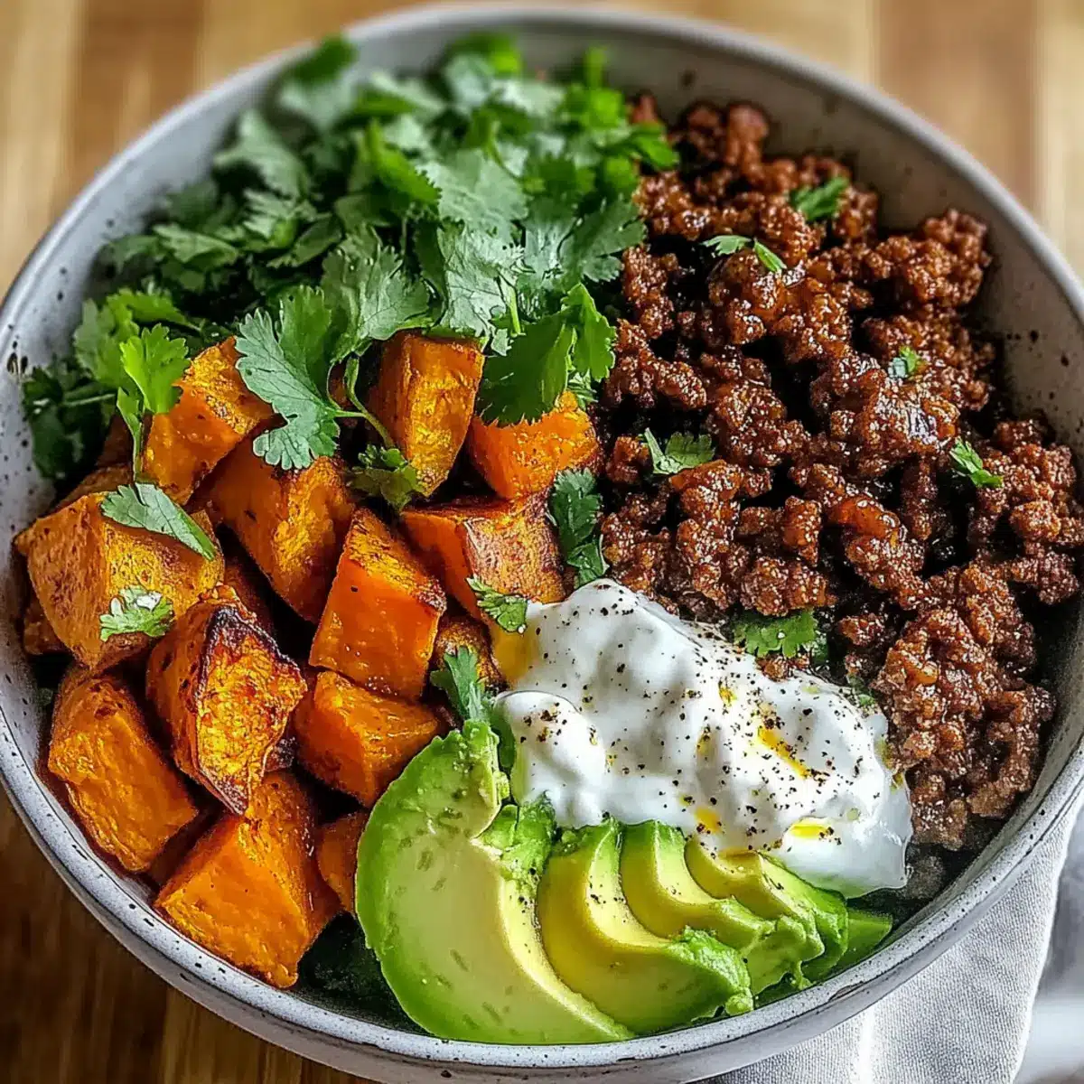 Ground Beef Hot Honey Bowl