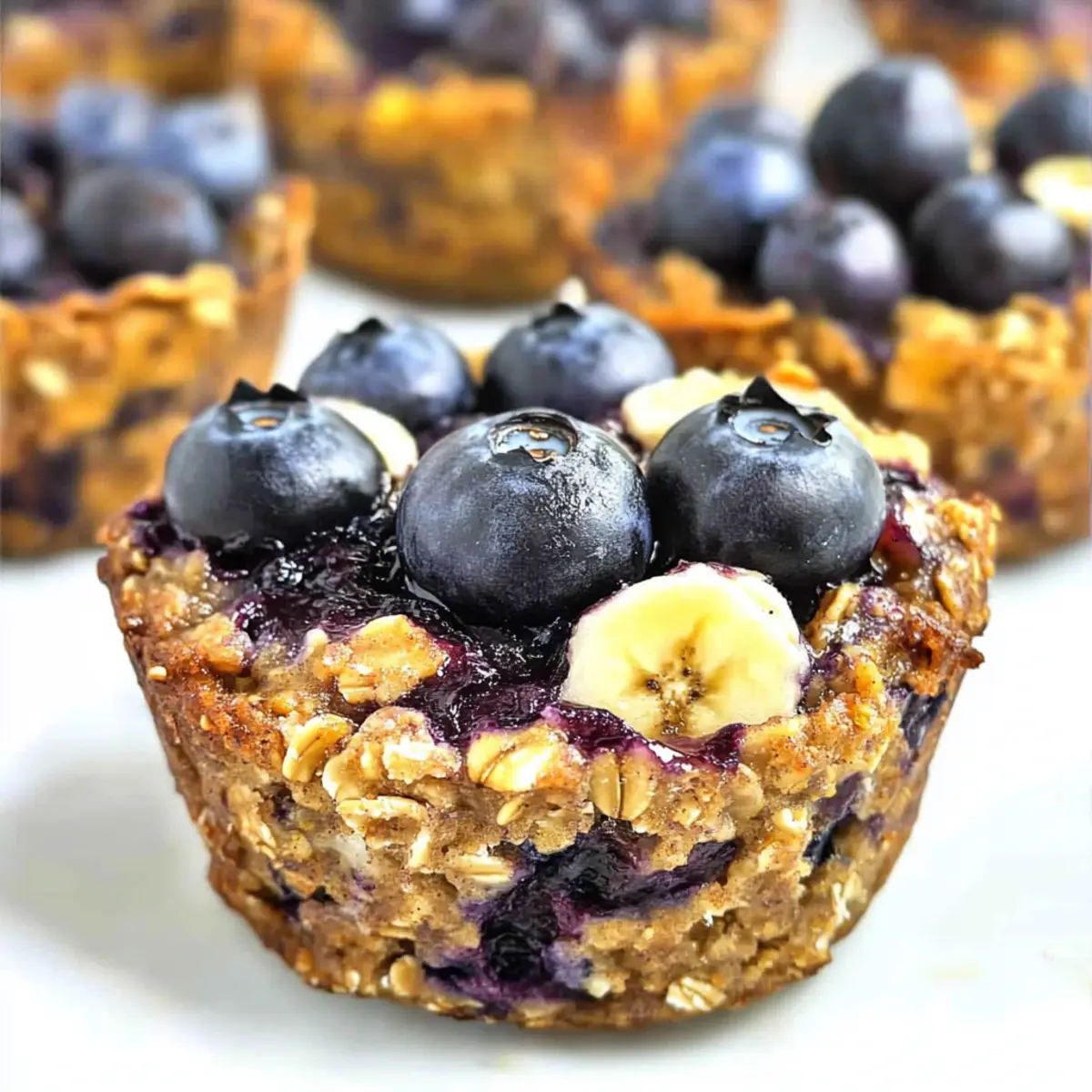 Blueberry Banana Baked Oatmeal Cups
