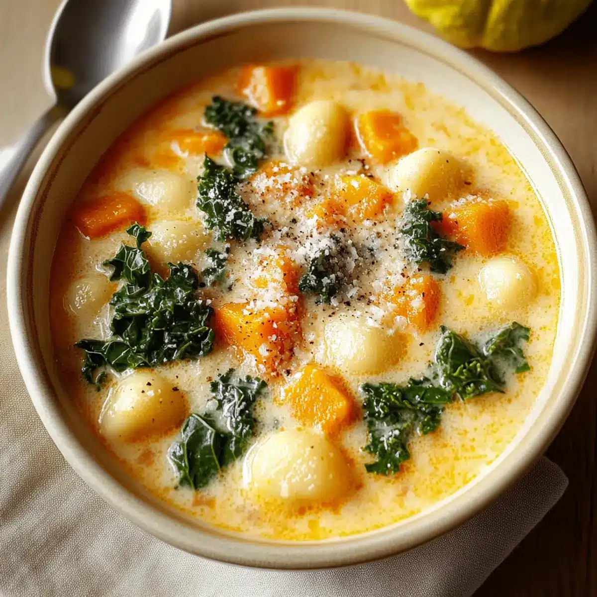 Savory Butternut Squash Gnocchi Soup