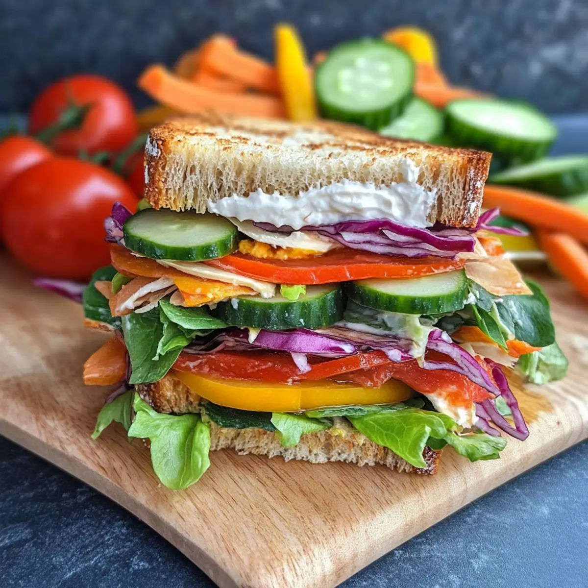 Rainbow Vegetable Sandwich