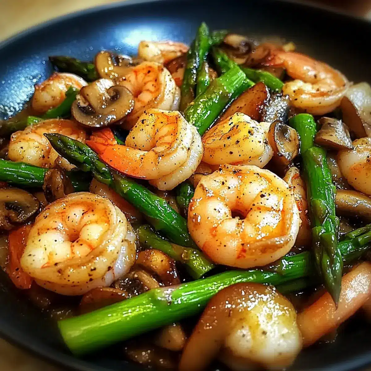 Shrimp and Asparagus Stir-Fry with Mushrooms
