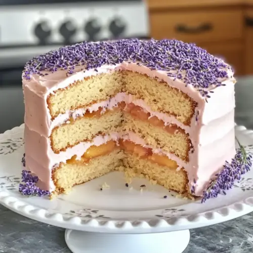 Lavender Peach Cake