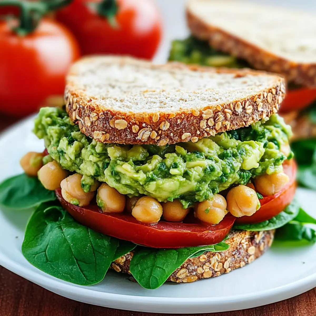 Pesto Smashed Chickpea and Avocado Sandwich