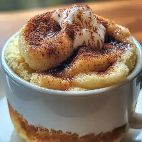 Cottage Cheese Cinnamon Roll Mug Cake