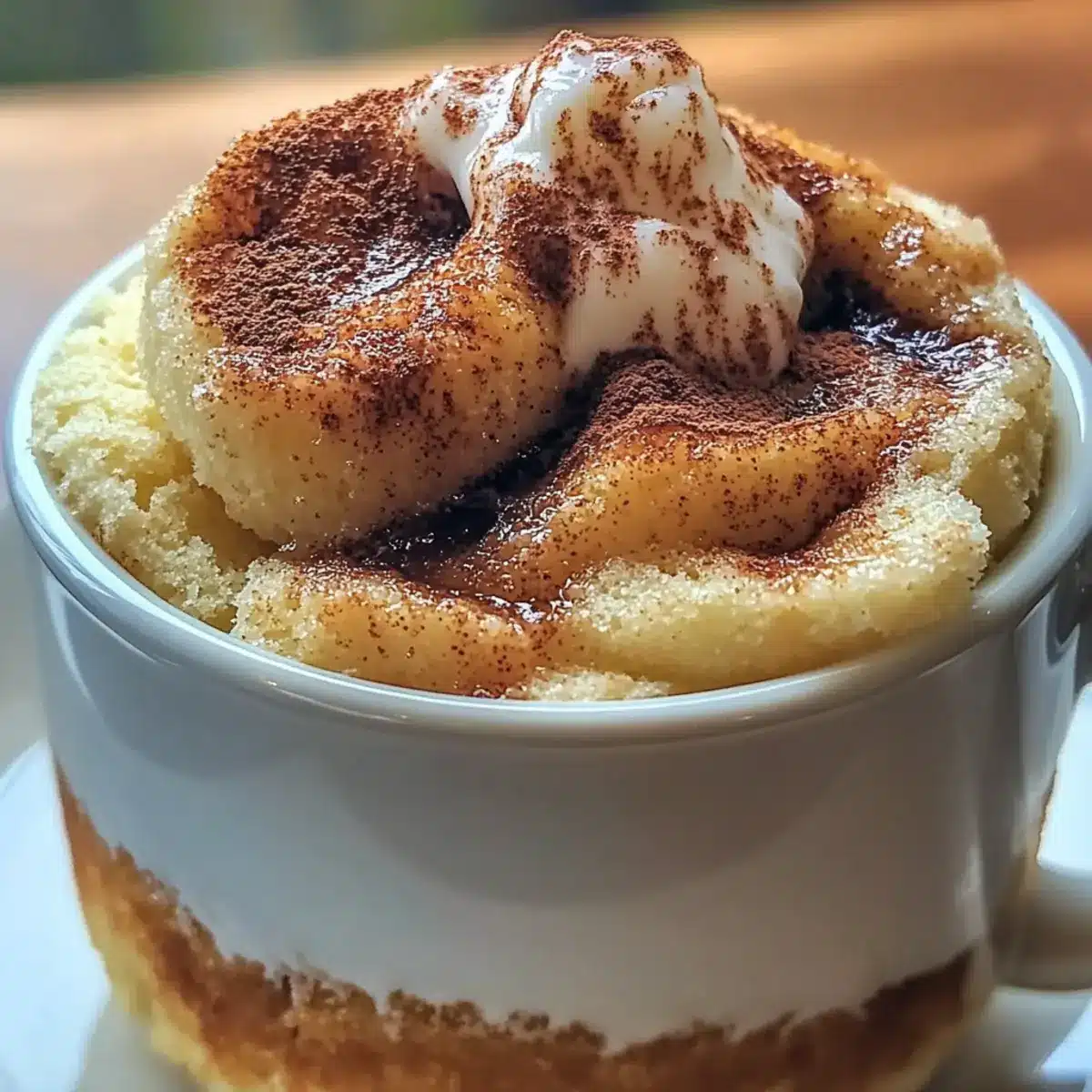 Cottage Cheese Cinnamon Roll Mug Cake