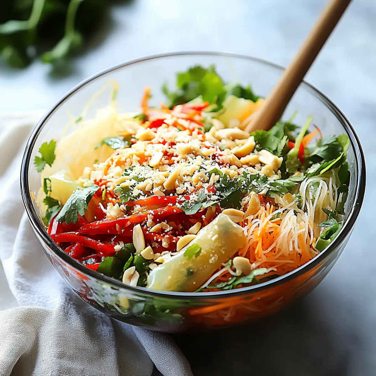 Spring Roll Salad with Spicy Ginger Dressing