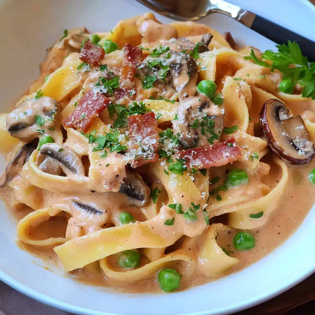 Creamy Mushroom and Bacon Sauce
