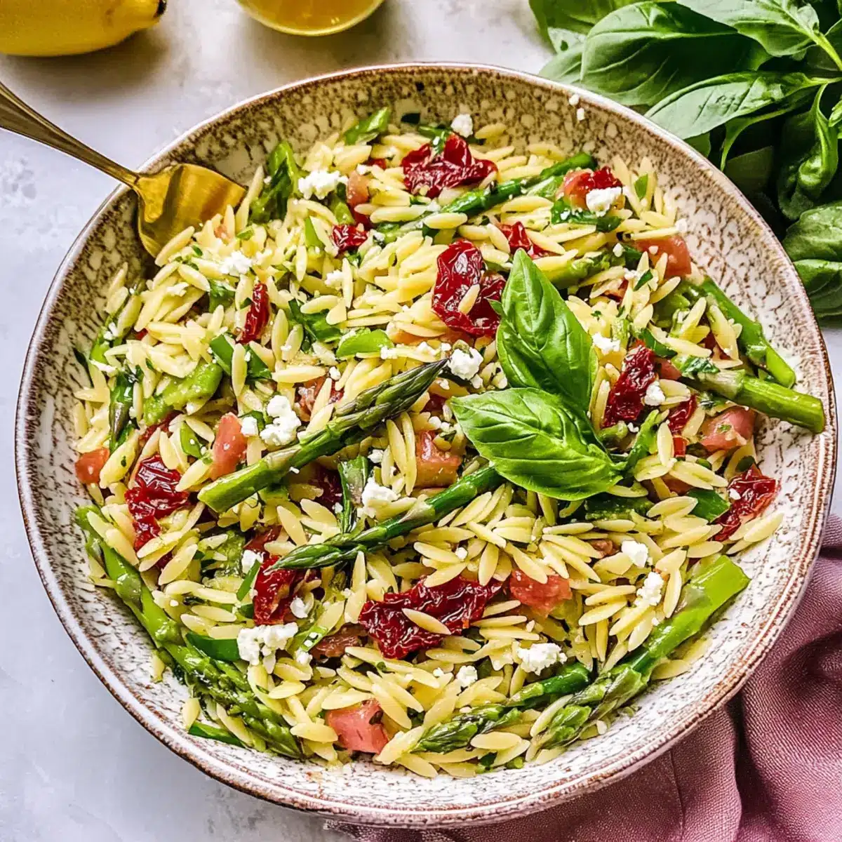 Asparagus Orzo Salad with Lemon Vinaigrette