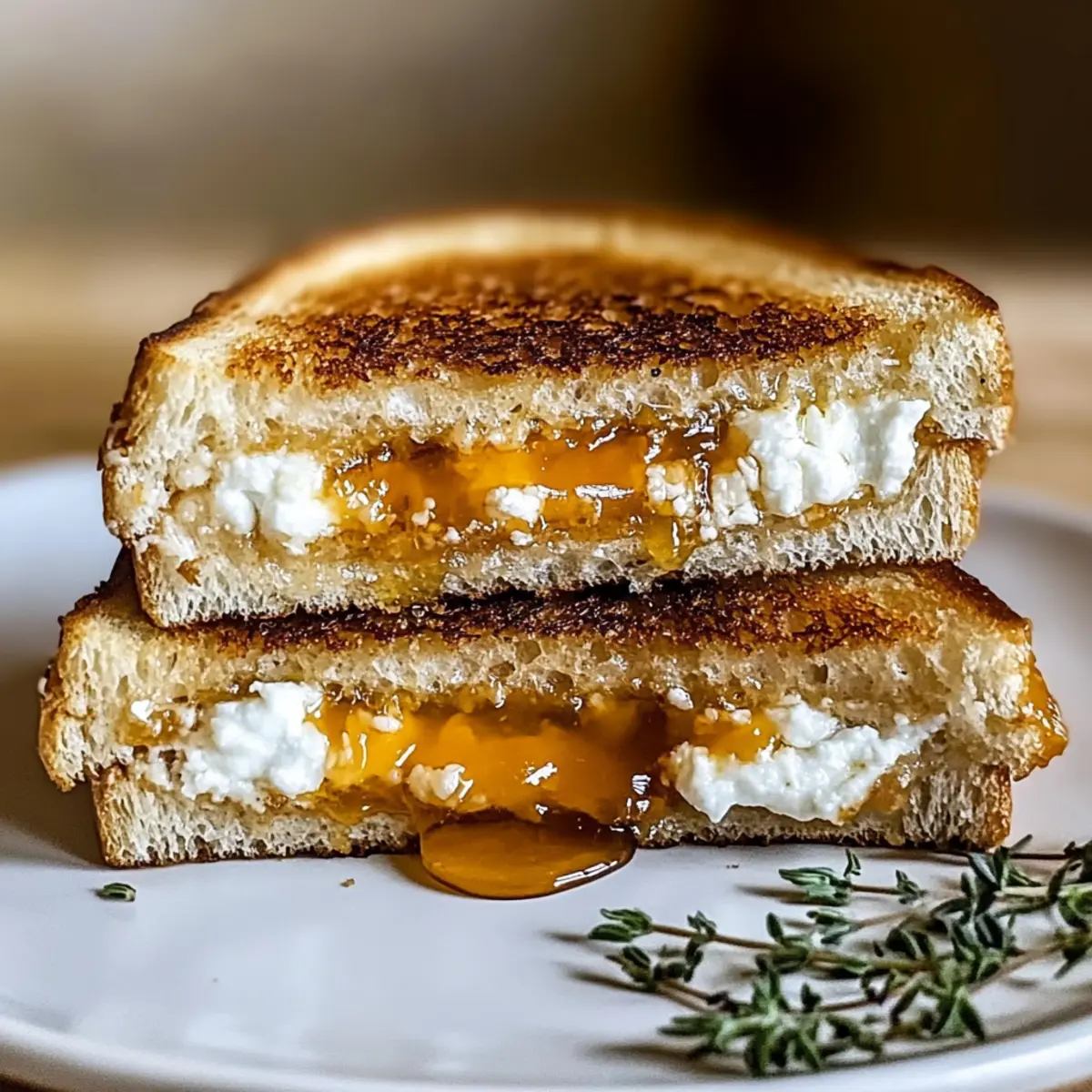 Goat Cheese Grilled Cheese with Honey Bliss