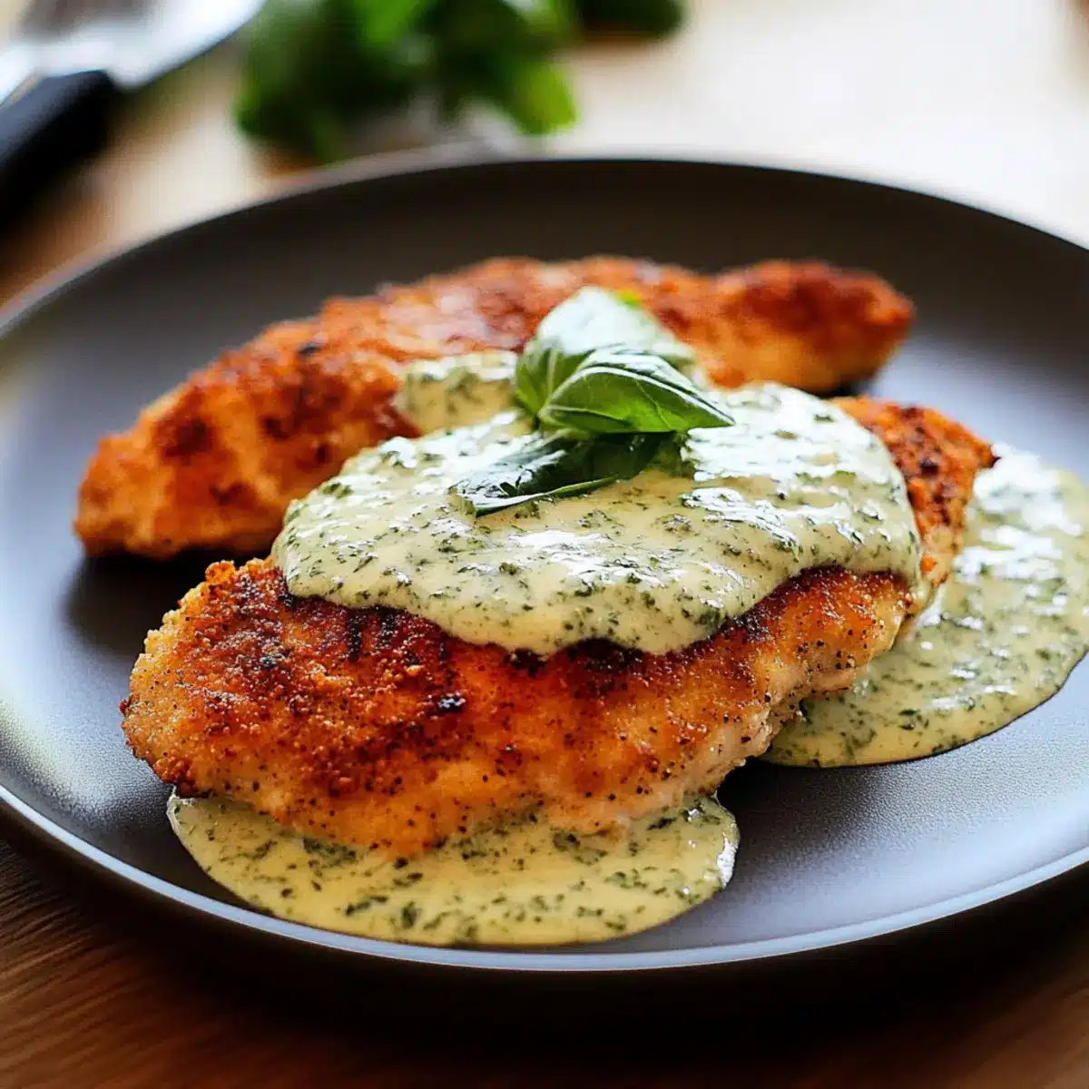 Chicken in Basil Cream Sauce