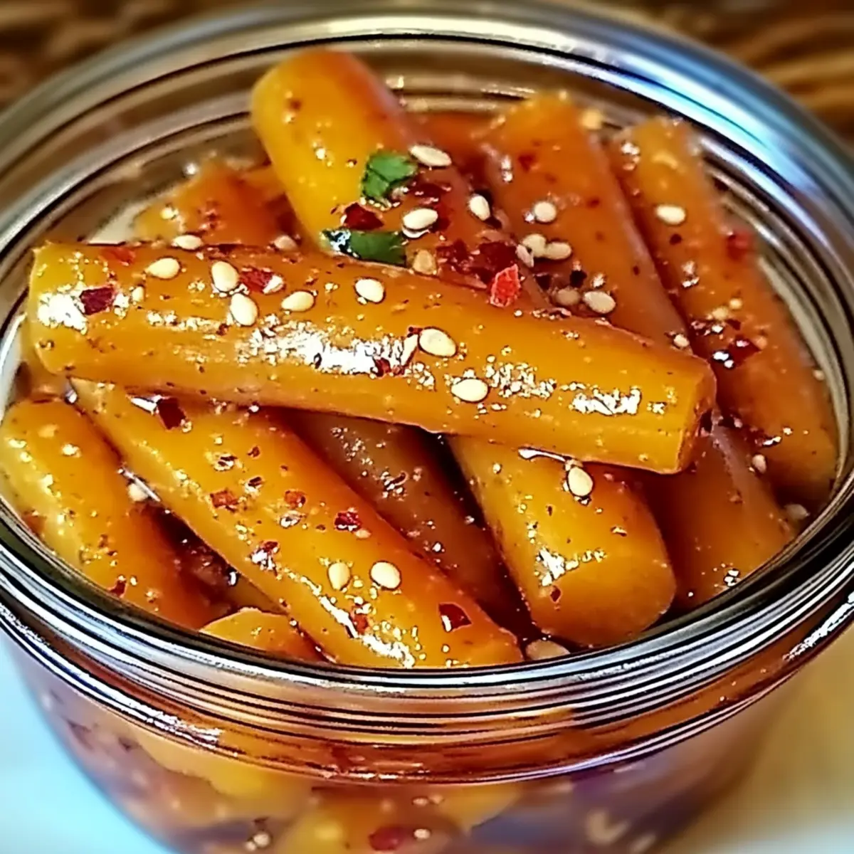 Hot Honey Pickled Carrots