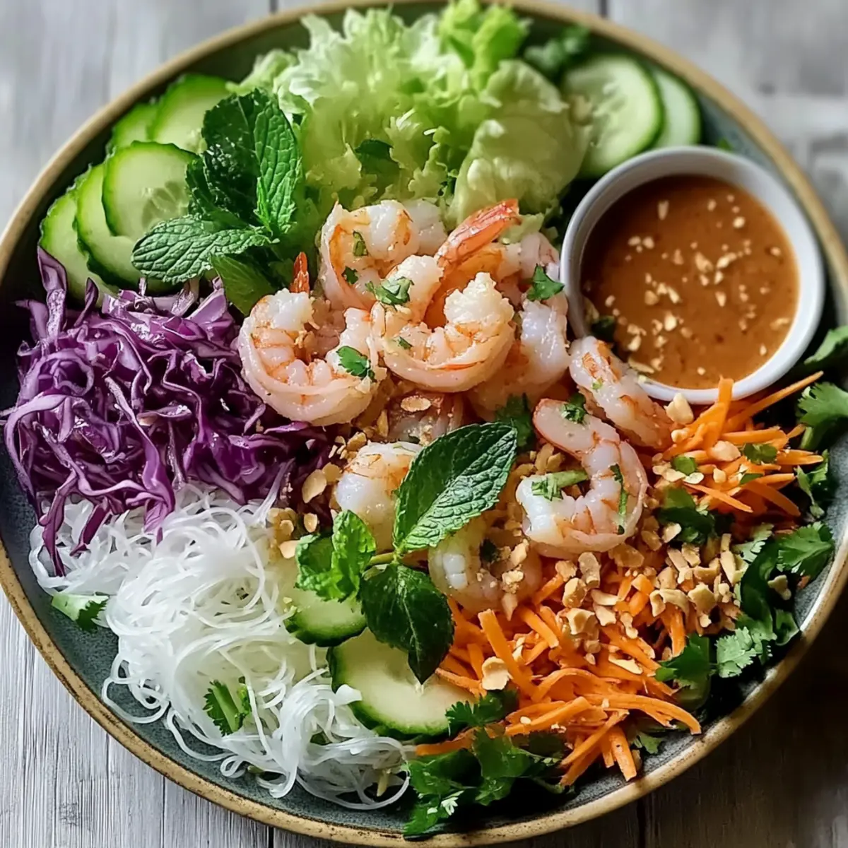 Spring Roll Salad with Peanut Dressing