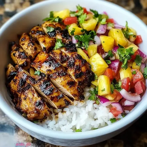 Jerk Chicken Bowl with Pineapple Salsa