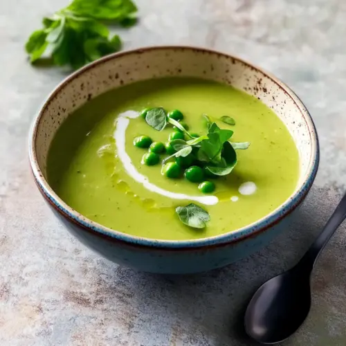 Fennel Soup with peas & lemon
