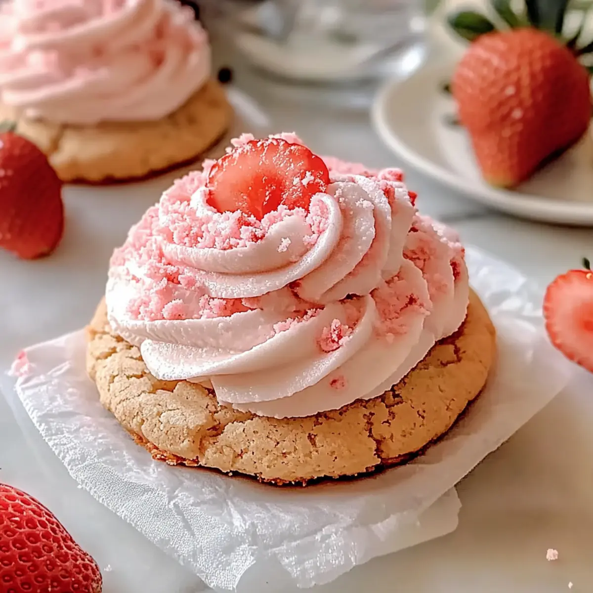 Crumbl Strawberry Shortcake Cookies