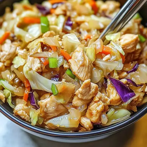 Egg Roll Bowls with Chicken and Cabbage