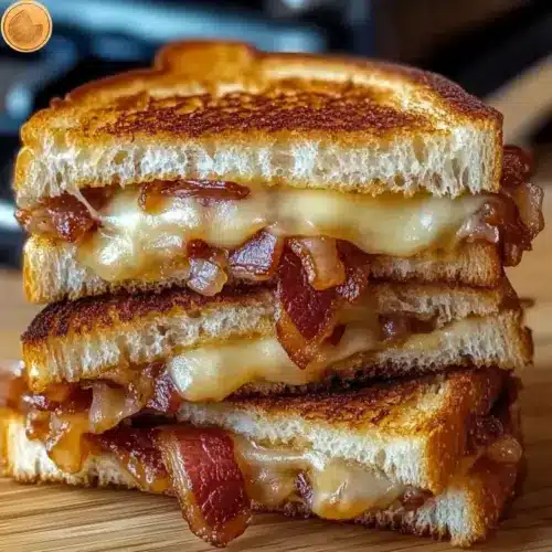 Bacon and Caramelized Onion Grilled Cheese Sandwiches