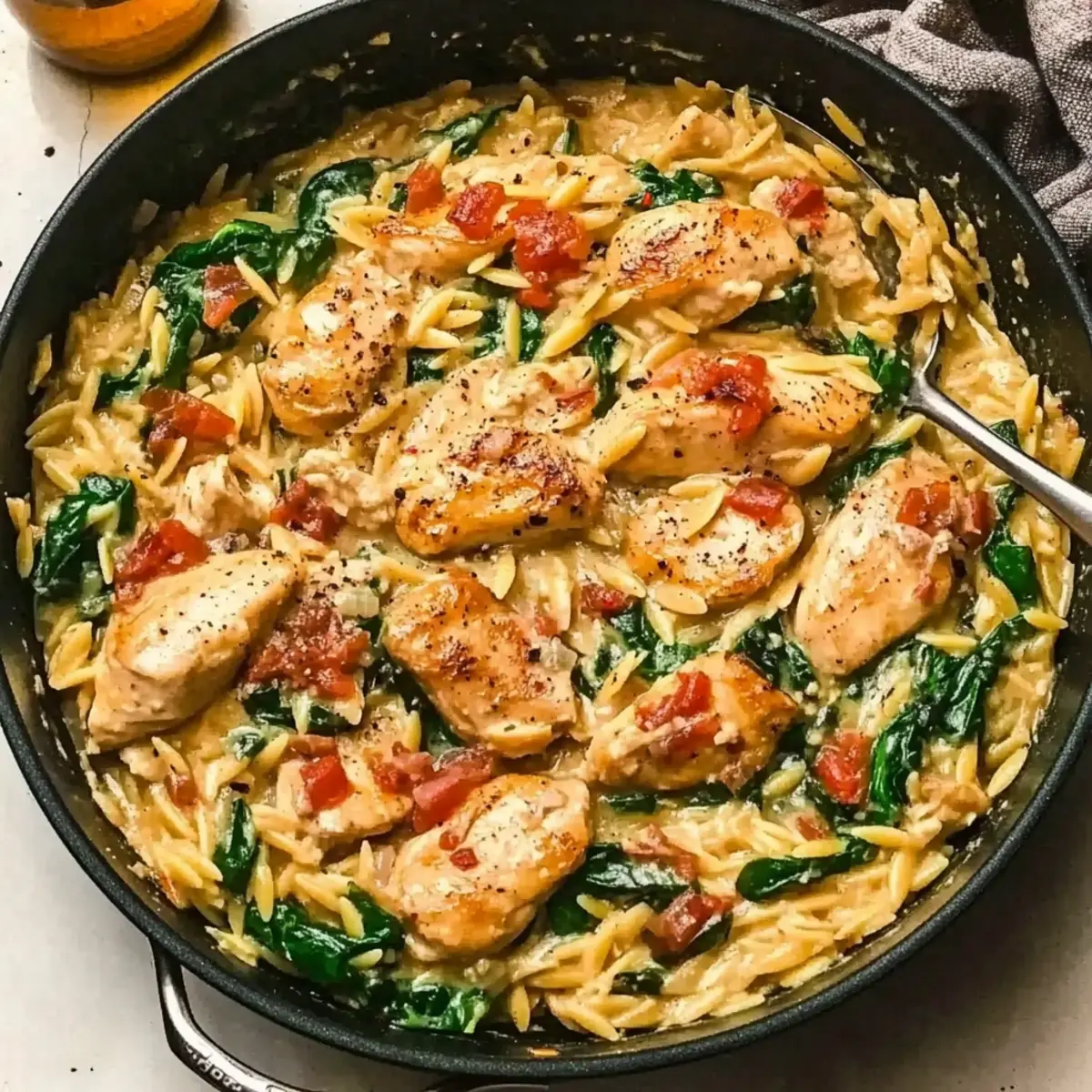 One-Pan Tuscan Chicken Orzo