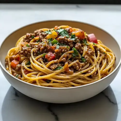 Dirty Spaghetti Recipe with Cajun Spices
