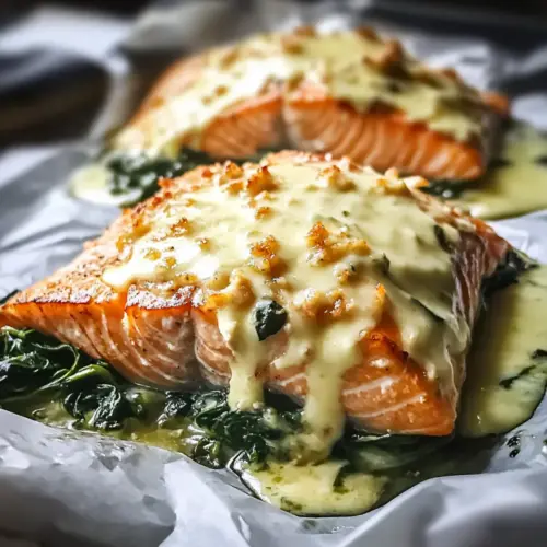 Baked Salmon with Spinach