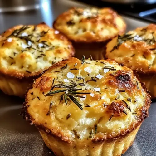 Golden Crust Garlic Rosemary Focaccia Muffins