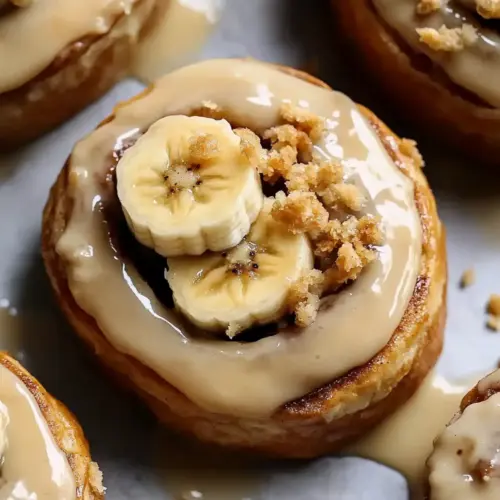 The Best Banana Pudding Cinnamon Rolls with Gooey Vanilla Pudding