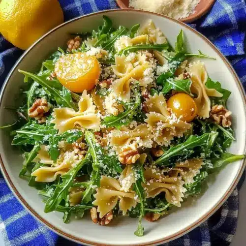 Zesty Lemon Arugula Pasta Salad