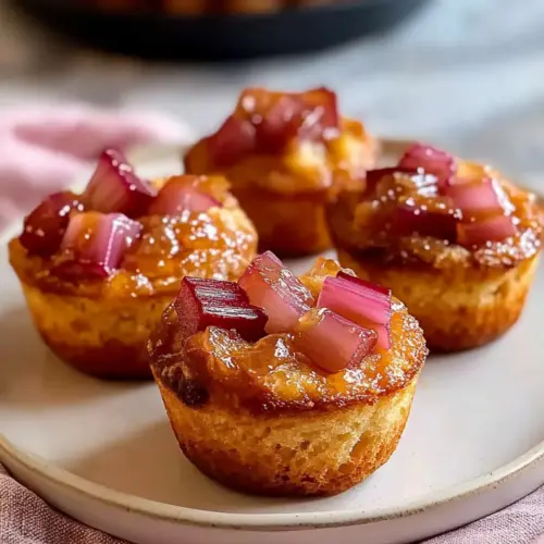 Irresistible Upside Down Rhubarb Muffins