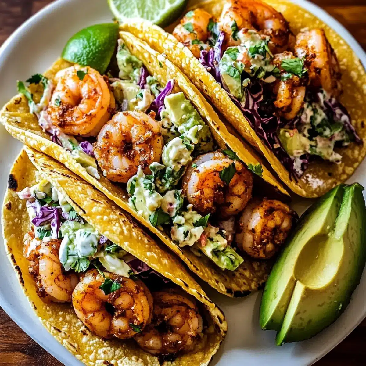 Cilantro Lime Shrimp Tacos with Creamy Slaw
