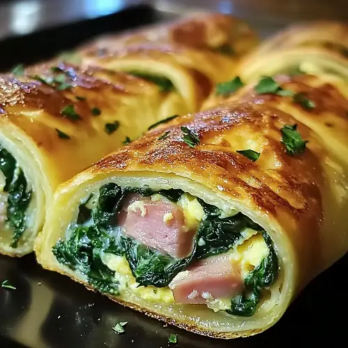 Spinach Ham Breakfast Rolls