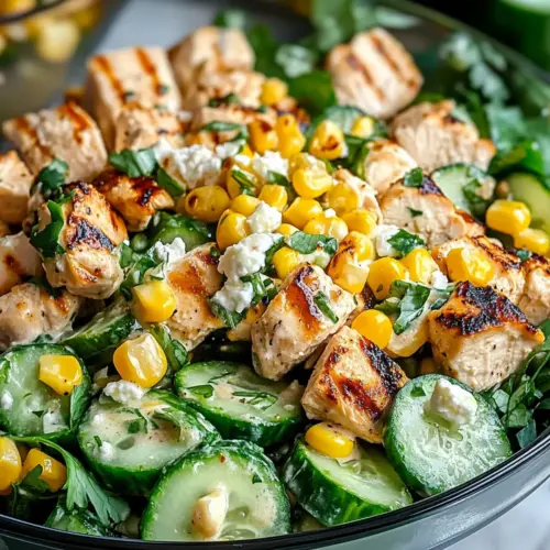 Street Corn Creamy Cucumber Chicken Salad