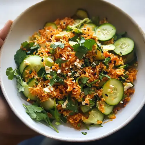 Crispy Rice Salad with Cucumbers and Herbs