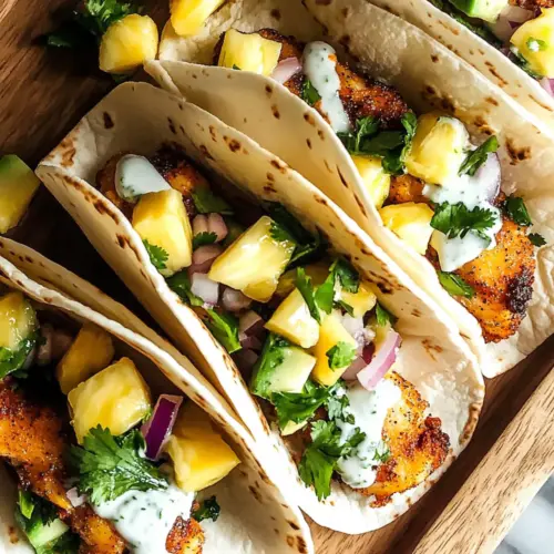Blackened tilapia fish tacos with pineapple salsa