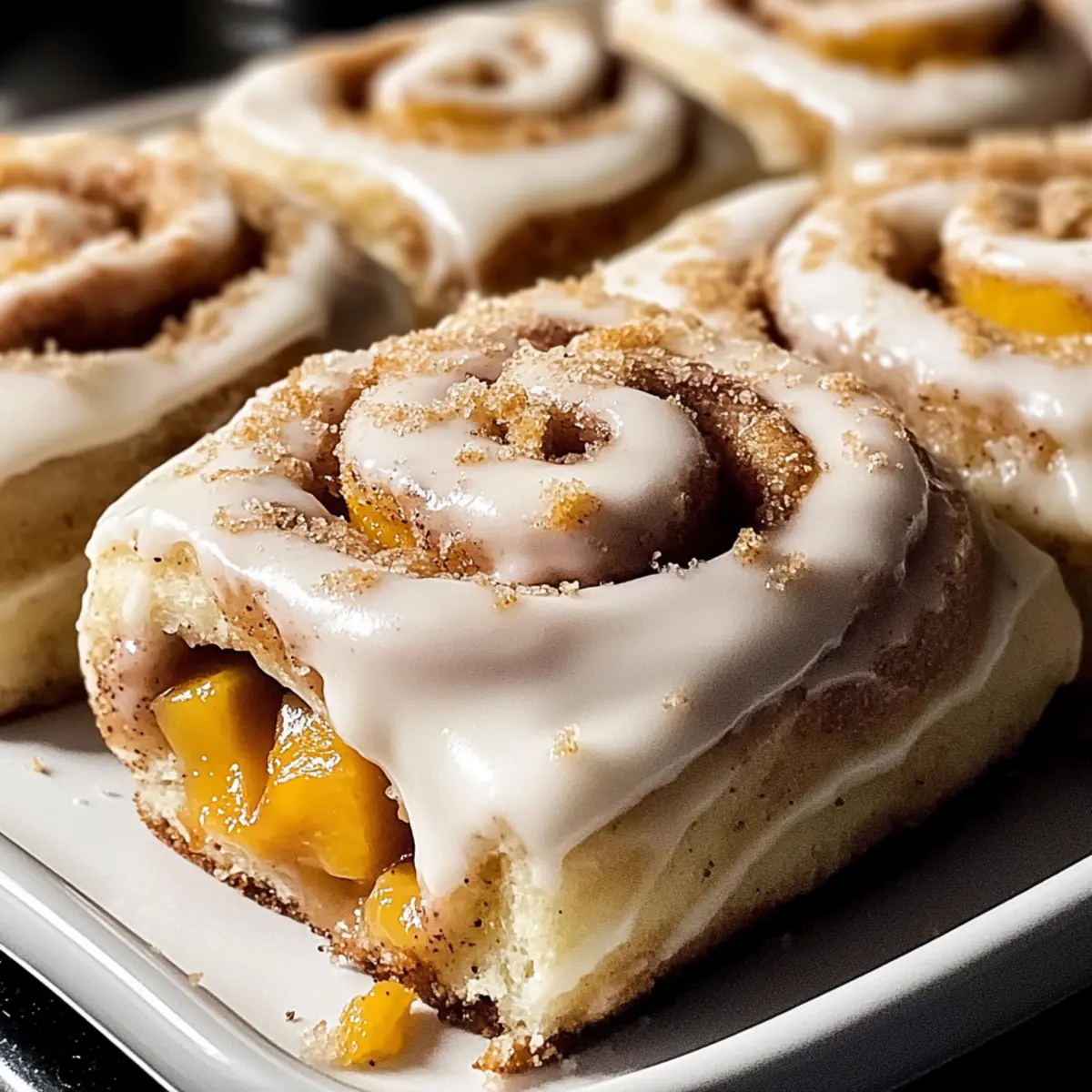 Peach Cobbler Cinnamon Rolls